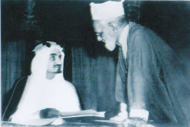Description: Maulana Aslam Jairajpuri with Prince Faisal of KSA at Jamia Millia Islamia Delhi